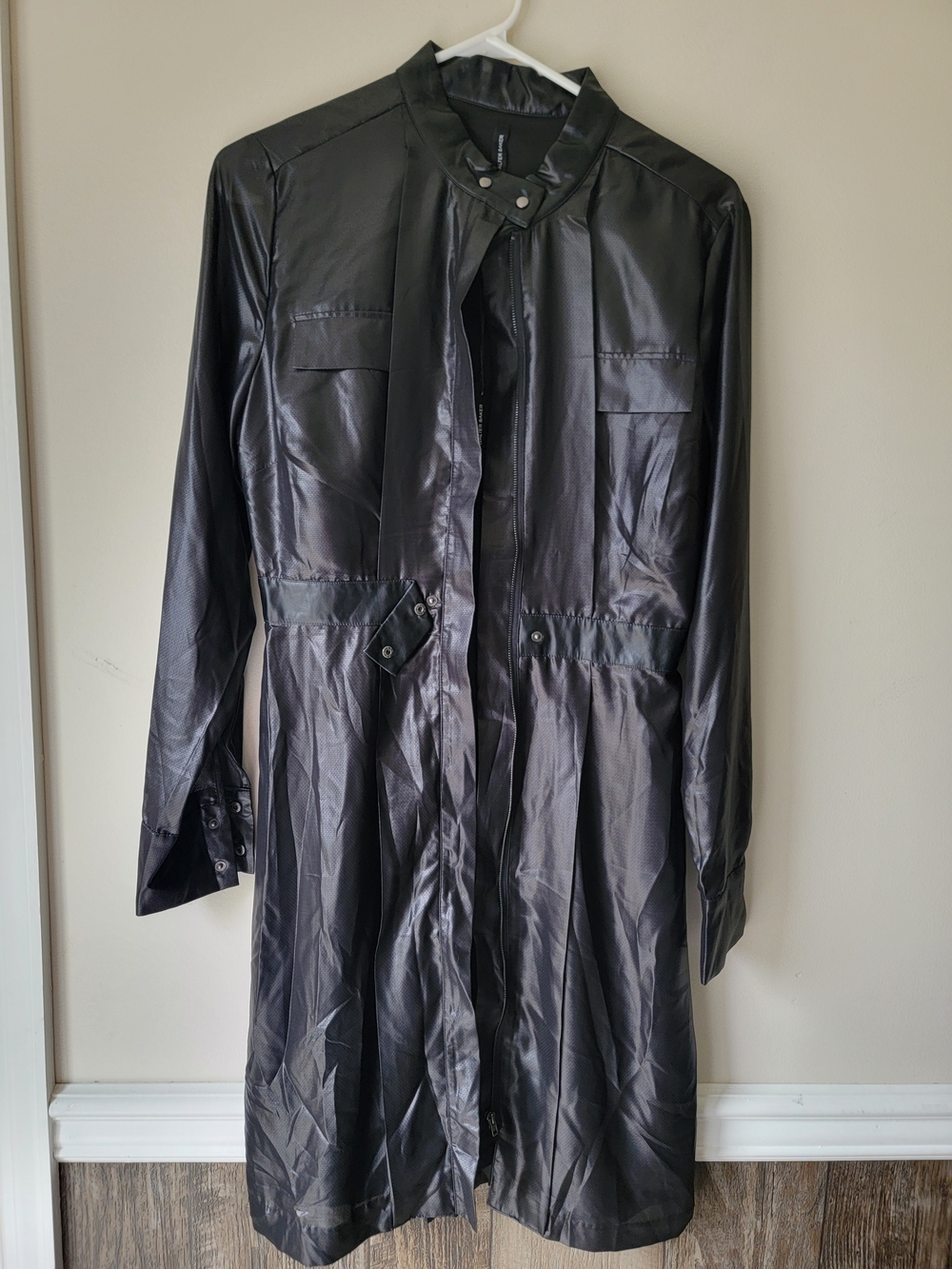 Womens  Black Long Lightweight Coat